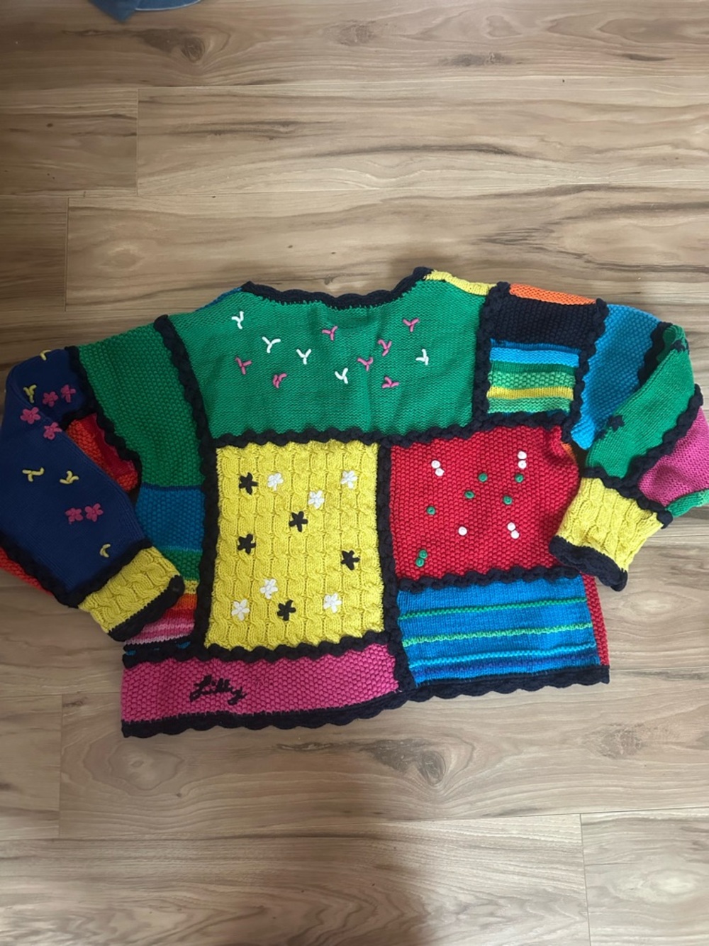Vintage Lilly Pulitzer 100% cotton knit rainbow sweater - Picture 2 of 6